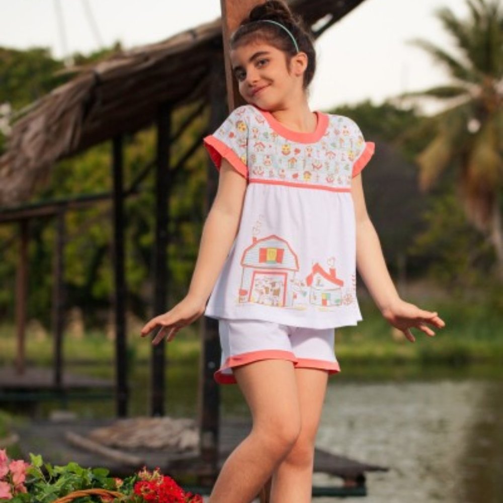 Babydoll Barn Print. Pajama.Homewear